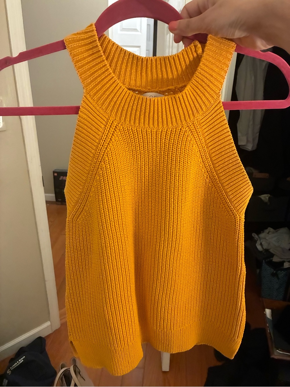 LOFT Ribbed Knit Tank Top in Mustard